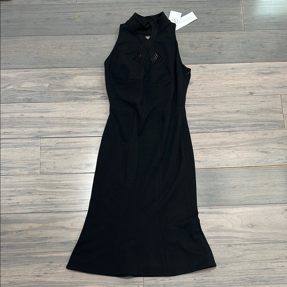 New Diane Von Furstenberg Elegant Black Sleeveless Dress LBD Size 2
